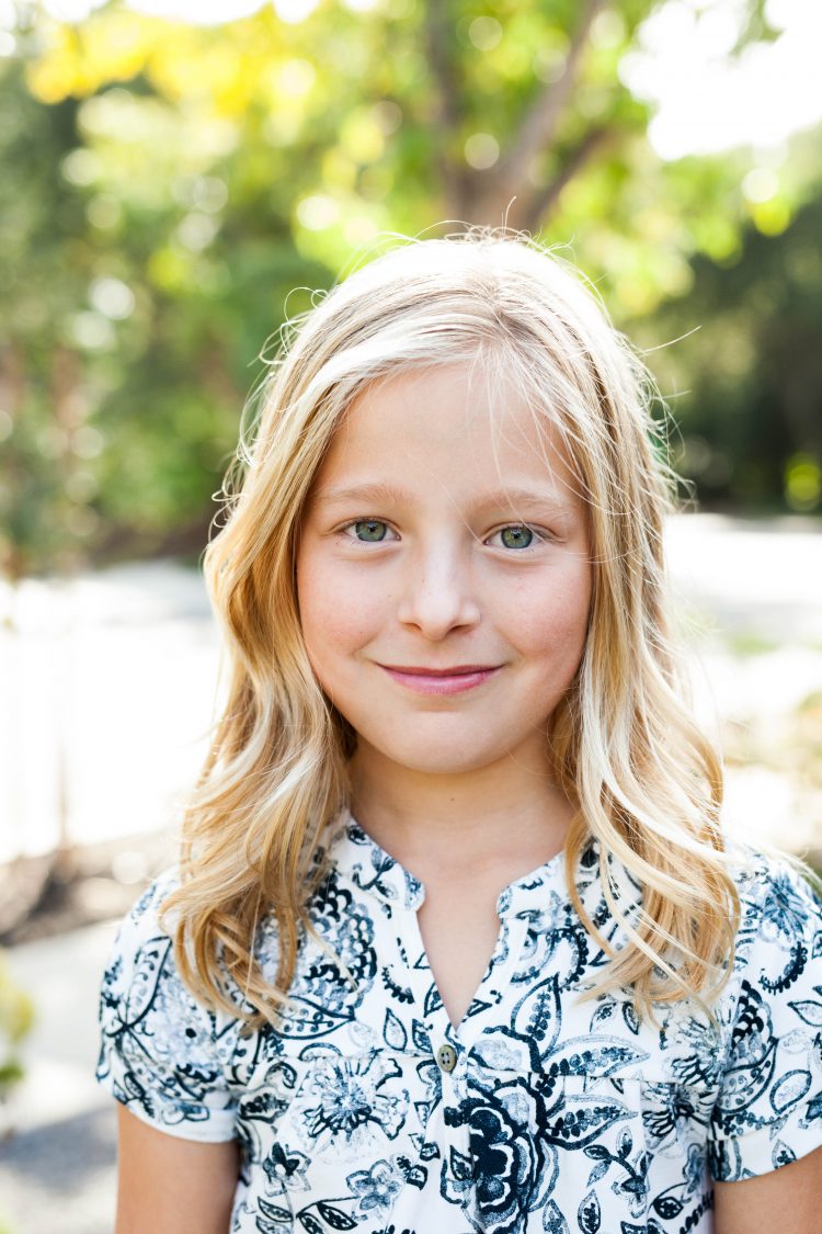 beautiful natural light portrait of a young girl