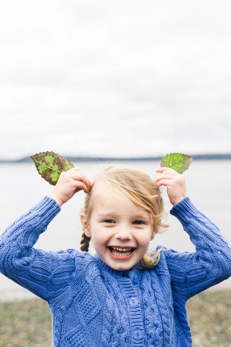 girl being silly on the Puget Sound