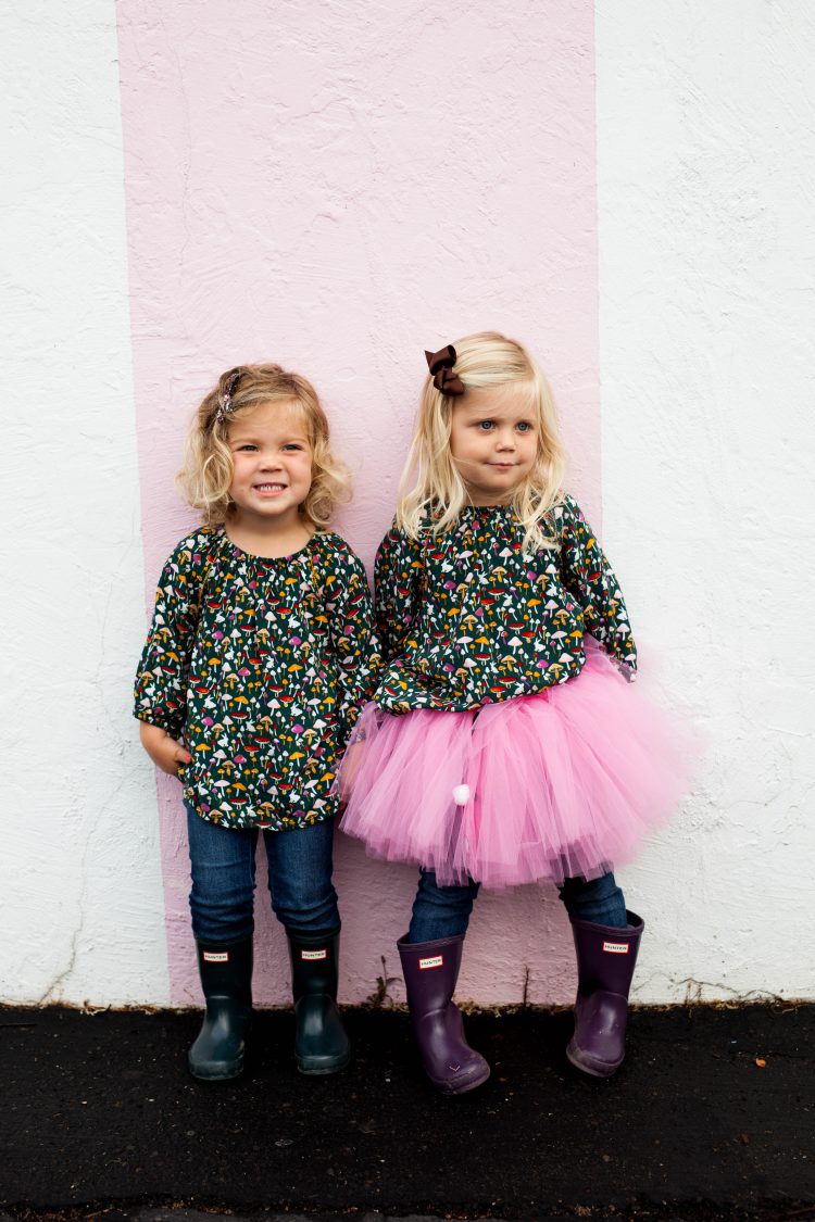 Twins in boots and pink tutu