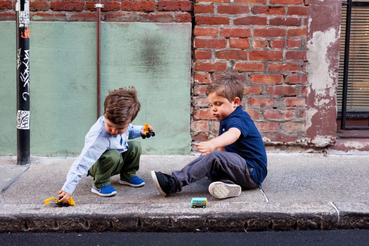 boys playing in San Francisco street